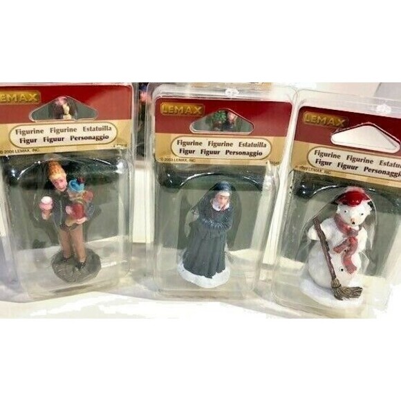 1999-2018 Lof of 7 Lemax Winter Village Figures, Snowman,Nun,Hiker,Chimney Sweep - Picture 3 of 4